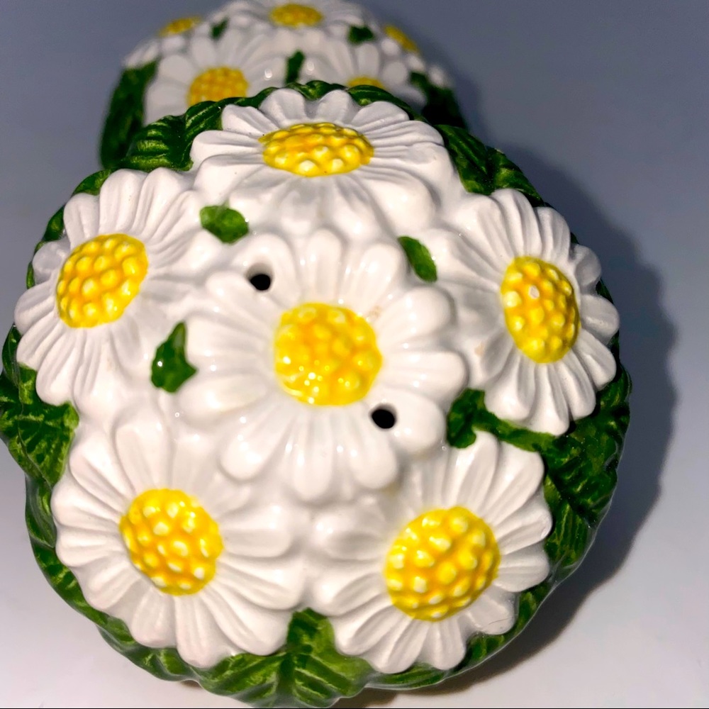 Noritake Daisy cupcake salt and pepper shakers EUC.